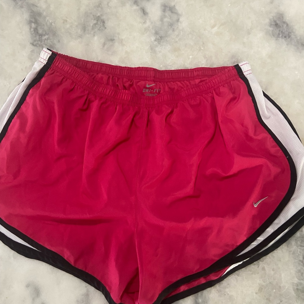Nike Women's Hot Pink Dri-FIT Athletic Shorts with White & Black Trim Sz xl